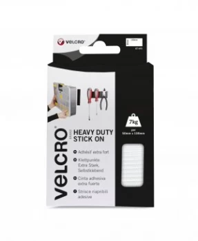 VELCRO Brand Heavy Duty Stick On Strips White X 2 Sets