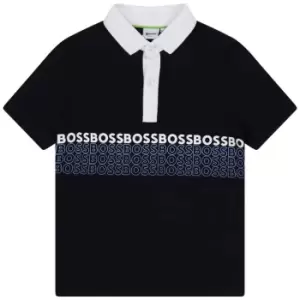 Boss Boss Multi Logo Polo Shirt Junior Boys - Blue