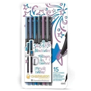 Chameleon Fineliner Pen Set Cool Colors Set of 6