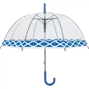 X-Brella Scottish Trim Dome Umbrella (One Size) (Clear/Blue)