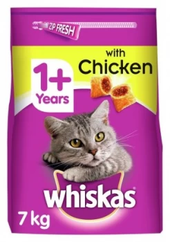 Whiskas 1+ Complete Dry Adult Cat Food with Chicken 7KG