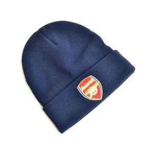 Arsenal Crest Knitted Turn Up Hat Navy