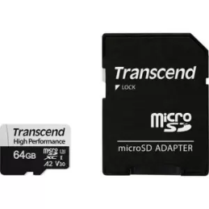 Transcend Premium 330S microSDXC card 64GB Class 10, UHS-I, UHS-Class 3, v30 Video Speed Class A2 rating, incl. SD adapter