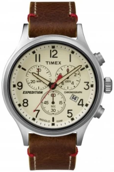 Timex Mens Expedition Scout Brown Strap Watch 42mm
