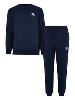 River Island Mini RVR Sweat Jogpant Outfit Navy Size 11-12 Years Boys