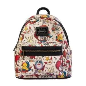 Loungefly Disney The Little Mermaid Tattoo AOP Mini Faux Leather Backpack