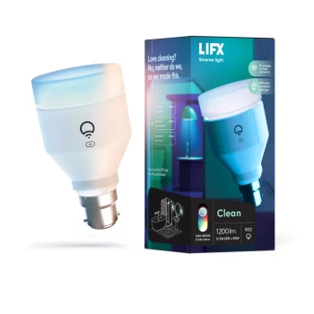LIFX Clean A19 Multicolour WiFi LED Smart Bulb - B22 Bayonet