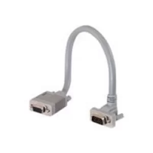 C2G .5m Premium Shielded HD15 SXGA M/F Monitor Extension Cable with 90° Down Angled Male Connector