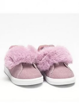 Lelli Kelly Dorothy Fluffy Strap Plimsoll, Pink Glitter, Size 4 Younger