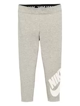 Nike Sportswear Younger Girls Leg-A-See Leggings - Grey Heather, Grey Heather, Size 4-5 Years