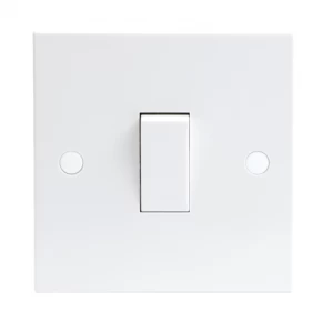 KnightsBridge 10A White 1G 2 Way 230V Electric Wall Plate Switch