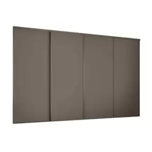 Classic 4 Door Sliding Wardrobe Kit Stone Grey Panel (W)2978 x (H)2260mm