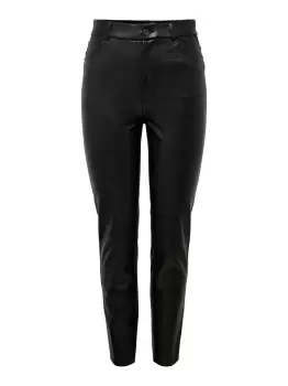 ONLY Faux Leather Trousers Women Black