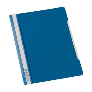 Durable Clear View A4 Plastic Folders with Clear Front Blue Pack of 50