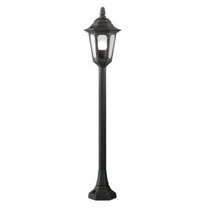 1 Light Outdoor Pillar Lamp Black IP44, E27