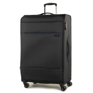 Rock Deluxe-Lite Large 8-Wheel Spinner Suitcase - Black