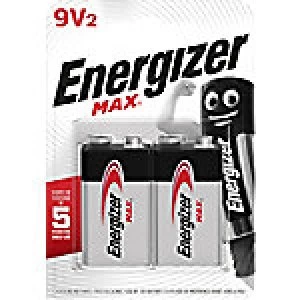 Energizer 9V Alkaline Batteries Max 6LR61 2 Pieces