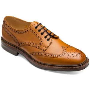 Loake Mens Chester Brogue Shoes Tan Burnished Calf Leather 9.5