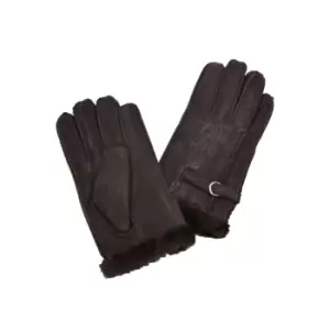 Eastern Counties Leather Womens/Ladies Buckle Detail Sheepskin Gloves (S) (Coffee)