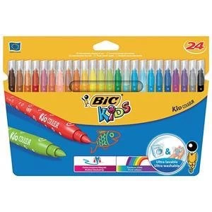 Original Bic Kids Couleur Medium Tip Washable Felt Tip Pen 24 Pack