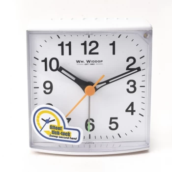 WM WIDDOP Alarm Clock with Sweep Movement - White
