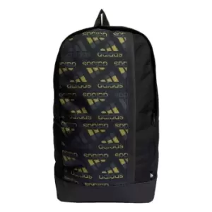 adidas Essentials Linear Graphic Backpack Unisex - Grey Six / Impact Yellow / Bla