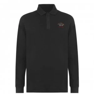 Paul And Shark Crew Basic Long Sleeve Polo Shirt - Black 011