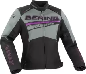 Bering Bario Ladies Motorcycle Textile Jacket, black-grey-pink, Size 36 for Women, black-grey-pink, Size 36 for Women