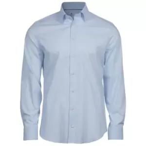 Tee Jays Mens Luxury Stretch Long-Sleeved Shirt (XL) (Light Blue)