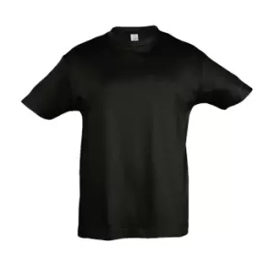 SOLS Kids Regent Short Sleeve T-Shirt (10yrs) (Deep Black)