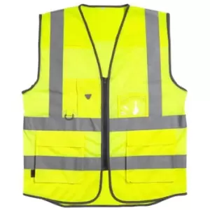 Warrior Unisex Adult Executive Hi-Vis Mesh Waistcoat (L) (Fluorescent Yellow)