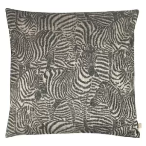 Kai Hector Jacquard Zebra Cushion Cover (One Size) (Ebony)