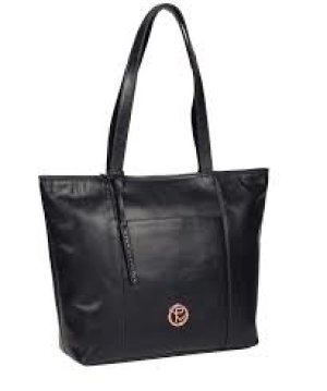 Pure Luxuries London Navy 'Pimm' Leather Tote Bag