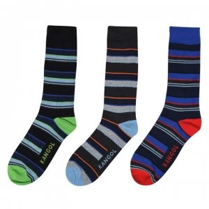Kangol Formal Socks 3 Pack Mens - Thin Stripe