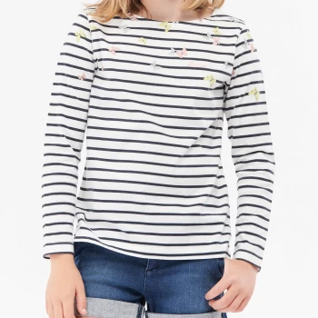 Barbour Girls Bradley Striped Top - Off White - 10-11 Years