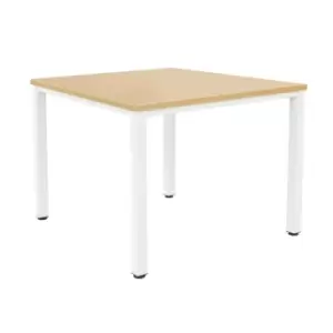 Fraction Infinity Square Nova Oak Meeting Table With White Legs - 160 X 160