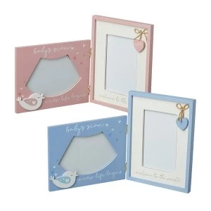 Pink and Blue Toned Fold Up Baby Scan Frames Set of 2 By Heaven Sends
