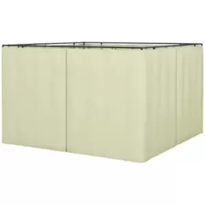 Outsunny 4-Panel Replacement 3x3m Gazebo Sidewalls with Zipper - Beige