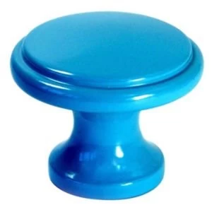 BQ Blue Painted Round Furniture Knob Pack of 1