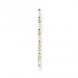 Gold Plated Zirconia White Stones Single Earring H2184-414-14