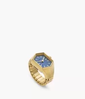 Fossil Women Ring Watch Two-Hand Gold-Tone Stainless Steel