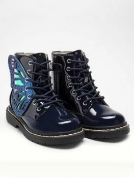 Lelli Kelly Girls Fairy Wings Ankle Boot - Navy Patent, Navy Patent, Size 2 Older