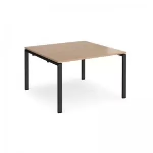 Adapt square boardroom table 1200mm x 1200mm - Black frame and beech