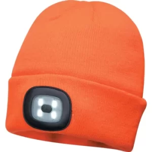 B029 Orange Beanie Hat with LED