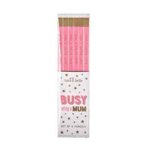 Sass & Belle (Pack of 6) Busy Being a Mum Pencils