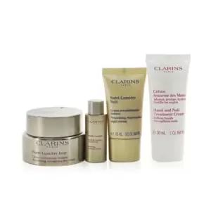 ClarinsNutri-Lumiere Collection: Day Cream 50ml+ Night Cream 15ml+ Treatment Essence 10ml+ Hand & Nail Treatment Cream 30ml+ Bag 4pcs+1bag