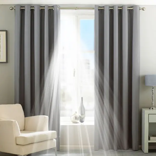 Twilight Thermal Blackout Eyelet Curtains Silver / 117 x 183cm