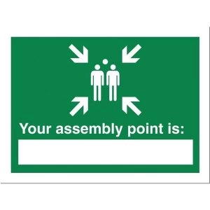 Stewart Superior SP076PP Self Adhesive Semi Rigid Write On Polyproylene Sign 200x150mm Your Fire Assembly Point Is