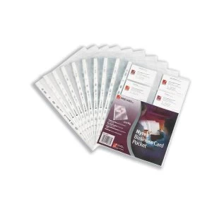 Rexel A4 Clear Multipunched Business Card Pockets - Pack of 10 Pockets for 20 Business Cards