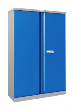 SCL Series SCL1491GBE 2 Door 3 Shelf Steel Storage Cupboard Grey Body & Blue Doors with Electronic Lock